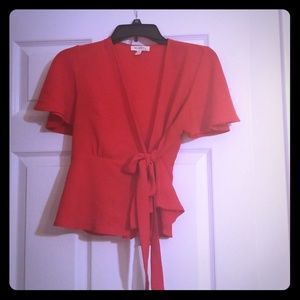 Red Wrap Top